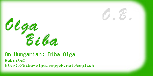 olga biba business card